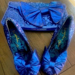 irregular choice size  38, 7 1/2 usa in women’s used matching bag included